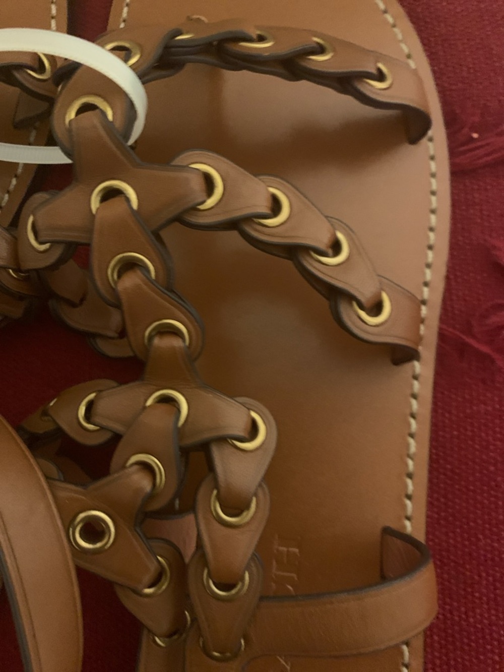 Coach Tan Leather Grommet Gladiator Sandals - Picture 9 of 9